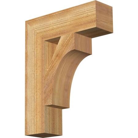 Ekena Millwork Westlake Block Rough Sawn Bracket, Western Red Cedar, 4"W x 14"D x 18"H BKT04X14X18WTL05RWR